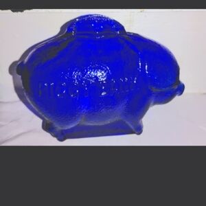 Cobalt Blue Glass Piggy Bank